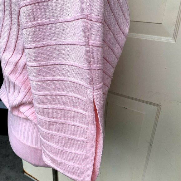 NWT Adrienne Vittadini pink striped texture rayon blend sweater size L - Picture 7 of 12